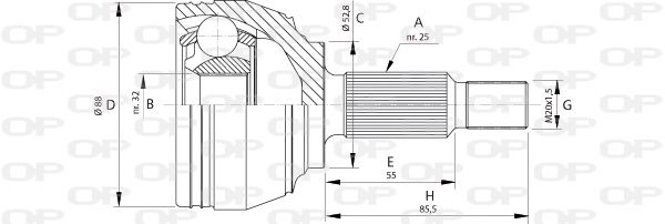 OPEN PARTS Nivelsarja, vetoakseli CVJ5697.10